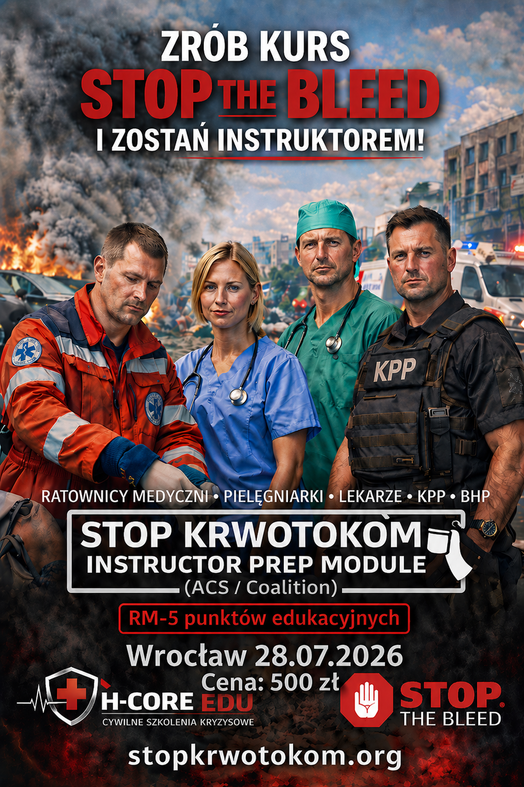 Zrób kurs Stop the Bleed i zostań Instruktorem! Wrocław 28.07.2026